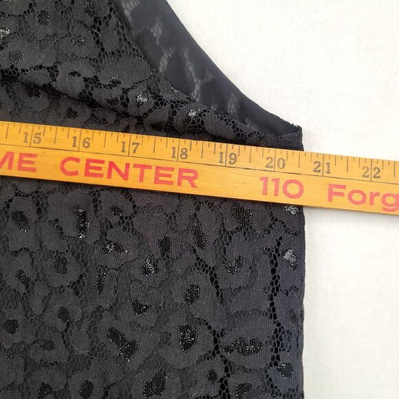 Ann Taylor Lined Black Lace Halter Top Bow Tie Back Buttoned Keyhole Medium - Picture 8 of 9